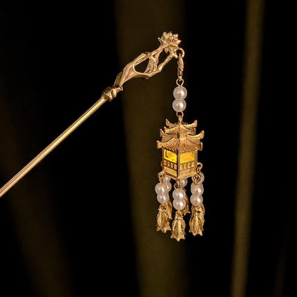 Flower Lantern Fringe Hairpin Hanfu Hair Accessories Vintage Chinese Hair Stick