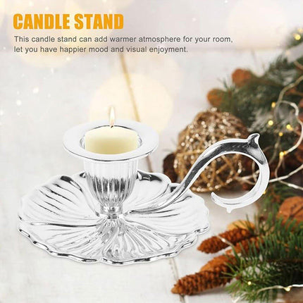 Retro Handheld Candlestick Holder European Style Candle Stand Metal Candlestick