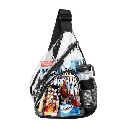 Transparent PVC Waterproof Backpack Crossbody Bag Casual Travel Shoulder Bag