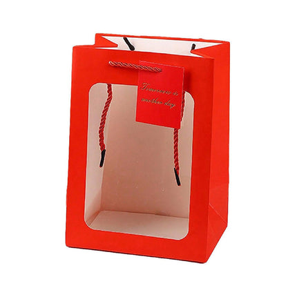 25x Thick Gift Bags with Transparent Window for Valentines Day Bouquets and Gift