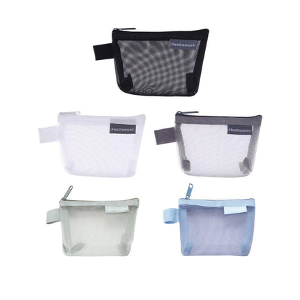 Mini Mesh Zipper Bags Storage Pouch Coin Purse ID Credit Card Holder Organizer - Aimall