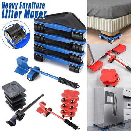 Heavy Duty Moving Tool Set Easy Move Five Piece Furniture Lifter Kit for Home