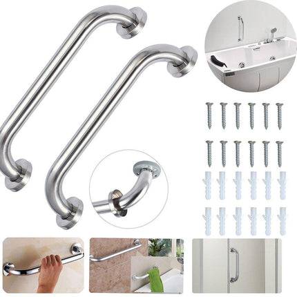 2X Stainless Steel Bathroom Shower Grab Bar Safety Handrail Wall Support Handle