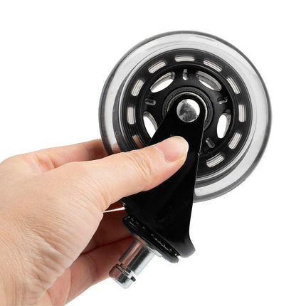5pcs 3-Inch PU Transparent Caster Wheels Luggage Office Chair Mute Swivel Wheels