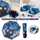 Cartoon Cat Folding Umbrella UV Protection Portable Sun Rain Dual-use Sunshade