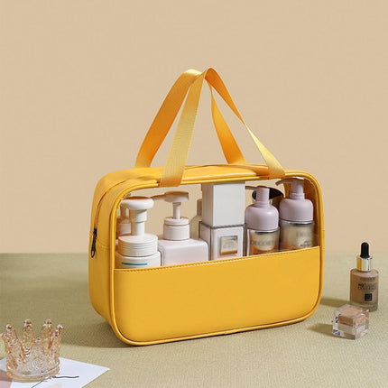 3pcs Large Capacity Waterproof Makeup Bag Set Translucent PU Travel Storage Bag