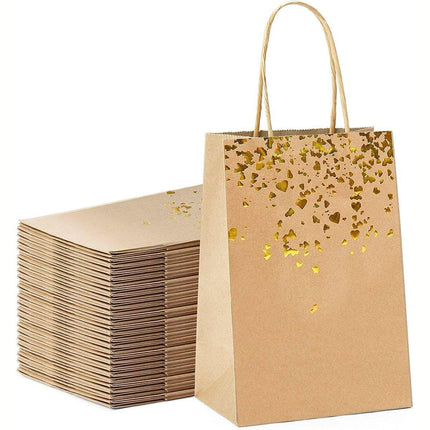 30PCS Kraft Paper Gift Bags Small Love Candy Bags Gold Foil Wedding Party Favors