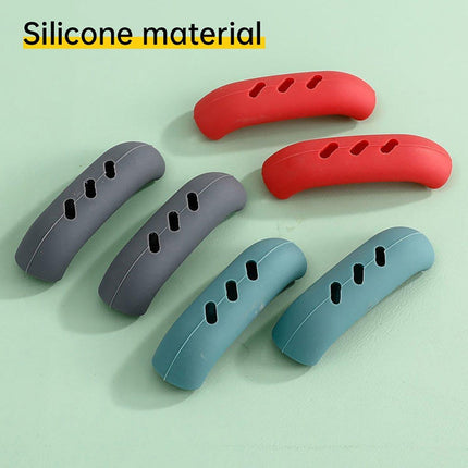 2pcs Silicone Pan Handle Covers Heat Resistant Anti-Ironing Wok Ear Insulated