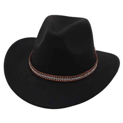 Western Cowboy Hat American  Jazz Hat for Men Women Upside Down Top Hat