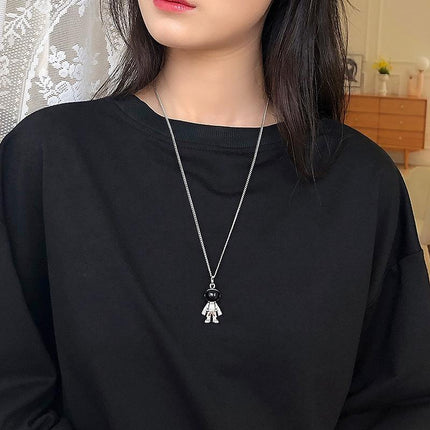 Hip Hop Titanium Steel Astronaut Pendant Necklace Men Women Child Gift - Aimall