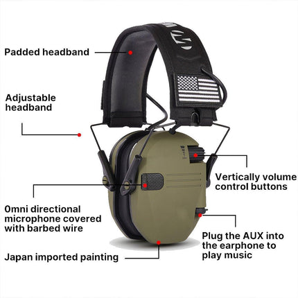 Professional Shooting Noise Cancelling Earmuffs Outdoor Soundproof Headphones