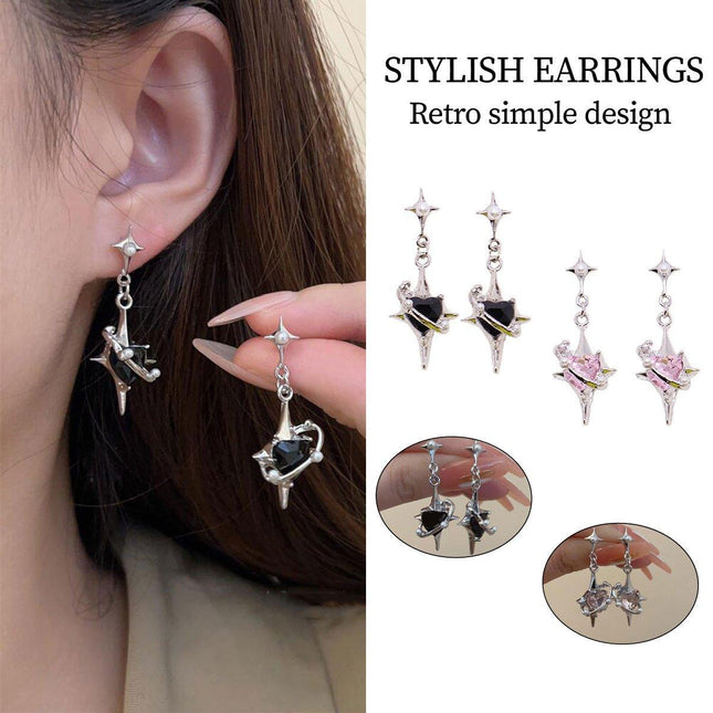 Four Star Stud Earrings for Women Stylish Sweet Cute Jewelry Fashion Accessories