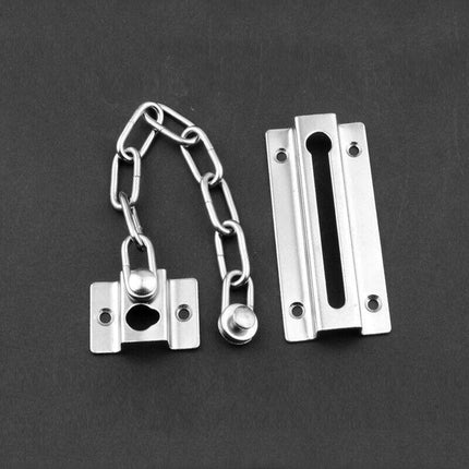 Security Door Chain Home Office Lock Guard Latch Stainless Sliding Fastener - Aimall