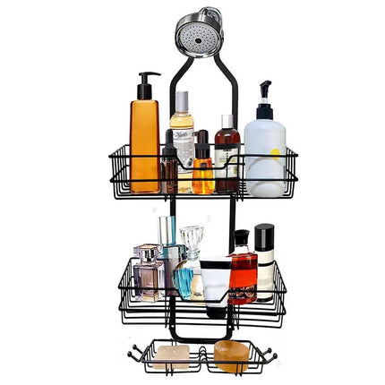 Perforation Free Toilet Bathroom Wall Shelf Household Shower Storage Organizer