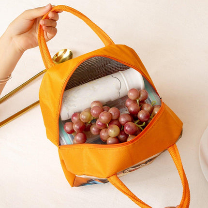 Cute 3D Cartoon Insulated Lunch Bag Oxford Fabric Bento Tote for School Use