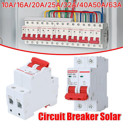 AC Circuit Breaker Solar 220-380V 2Pole Double MCB Mini 10-63 Amp