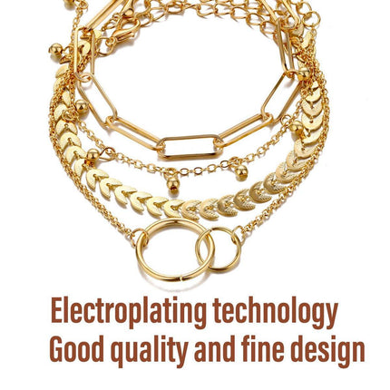 Fashion Multi Layer Tassel Bracelet Set Retro European American Style Jewelry