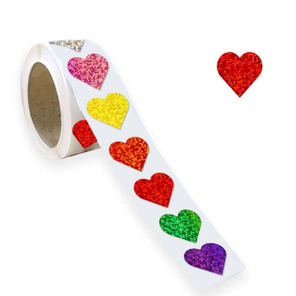 10PCS Self-Adhesive Star Heart Stickers 500/Roll Reward Chart Decoration Labels