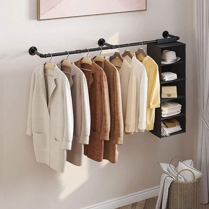 Industrial Pipe Wall Mounted Clothing Rack Display Factory Style Hanger Storage