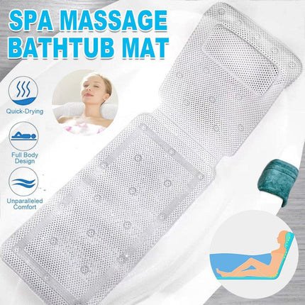 Non Slip PVC Full Body Bath Mat Massage Cushion with Suction Cups for Bathtub