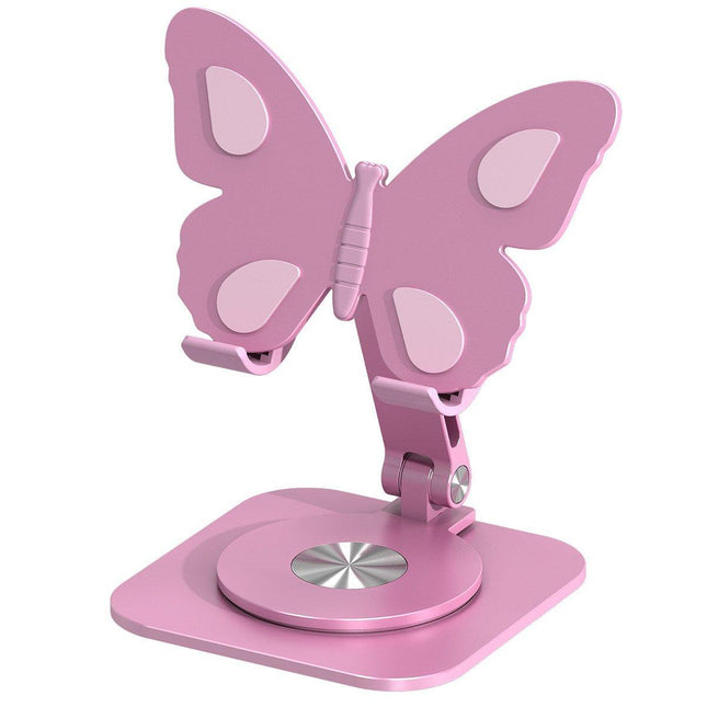 Butterfly Shape Aluminum Alloy Mobile Phone Stand 360 Degree Rotating Folding Holder