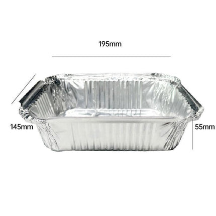 125PCS Disposable Quadrate Tin Foil Pans Oven Grill Safe Non-Stick Baking Trays