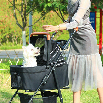 Foldable 2 in 1 Pet Stroller for Outdoor Travel Outing Lightweight Pet Carrier