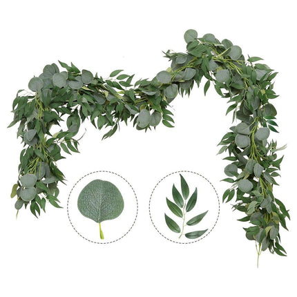 Artificial Eucalyptus Garland 2m Green Vine Fake Plant Home Decoration Rattan