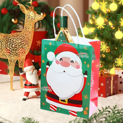 25PCS Christmas Tote Bags Kraft Paper Gift Bags Party Favor Holiday