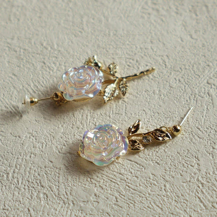 Elegant Rose Retro Eardrops High-End Fashion Sense Women Vintage Earrings