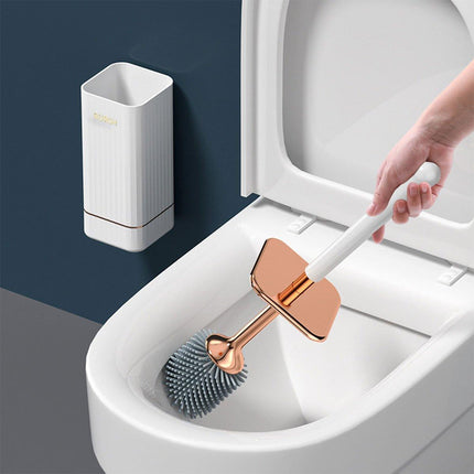 Silicone Toilet Brush Wall-mounted Design for Toilet Cleaning