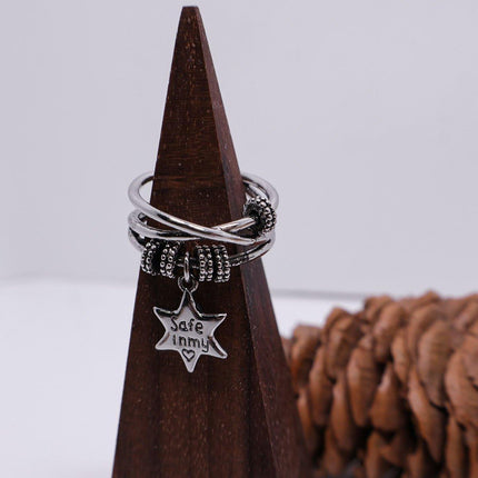 Simple Adjustable Star Opening Ring Couple Jewelry Niche Design Unisex Ring