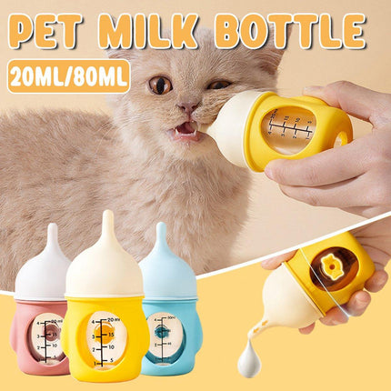 Silicone Pet Milk Feeding Bottle with Scale for Small Puppies and Kittens 20ml 80ml