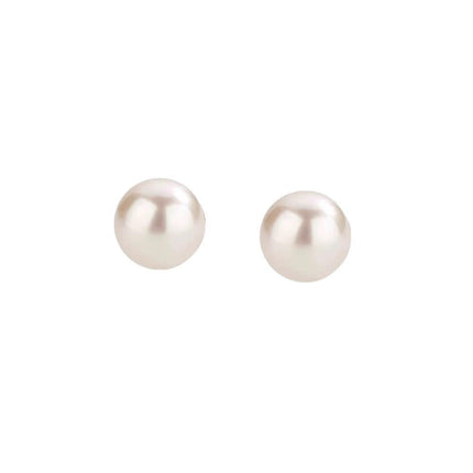 Delicate 925 Sterling Silver 8,10,12,14mm Natural Freshwater Pearl Stud Earrings - Aimall