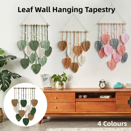 Handmade Braided Cotton Rope Leaves Wall Hanging Home Decoration Ornament