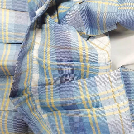 Women Pleated Skirts School Uniform High Waist Plaid Skirt Students Clothes