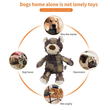 Puppy Squeaky Plush Toy Small Dog Chew Soft Bear Pet Companion