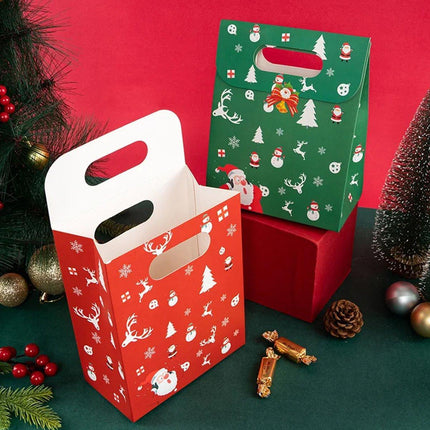 50PCSChristmas Candy Biscuit Packaging Box Gift Bag Baking Hand Treats