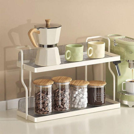 2 Tier Shelf Kitchen Storage Rack Organizer for Home and Countertop Organization