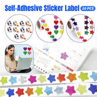 10PCS Self-Adhesive Star Heart Stickers 500/Roll Reward Chart Decoration Labels