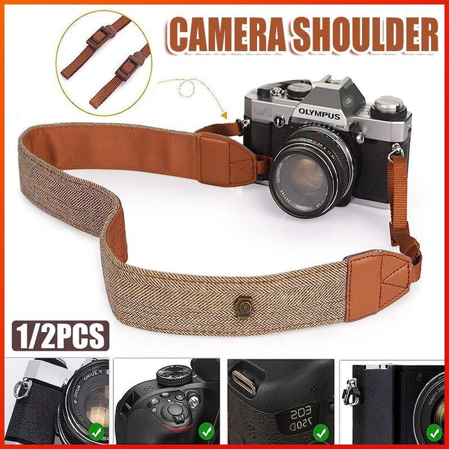 1-2PCS Camera Shoulder Neck Vintage Strap Belt for Sony Nikon Canon Olympus DSLR - Aimall