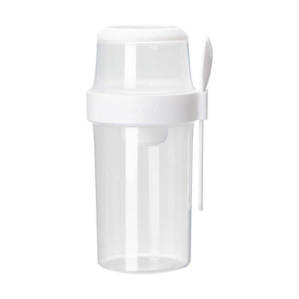 Double Plastic Salad Cup with Fork Sealed Breakfast Container for On-the-Go Meal