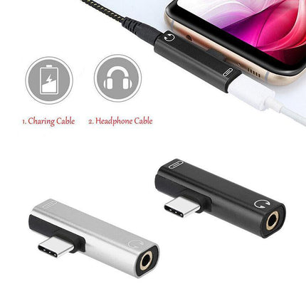 Up to 2 Type C to 3.5mm Audio Headphone Connector Earphone Adapter Aux Jack 1X2X - Aimall