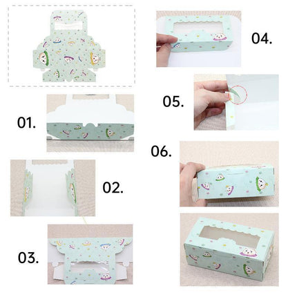 50PCS Set of 2 Premium Cake Packaging Boxes Clear Window Food Grade Cardboard