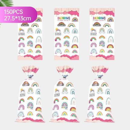 150PCS Rainbow Series Candy Bag Children's Birthday Party Gift Bag Christmas