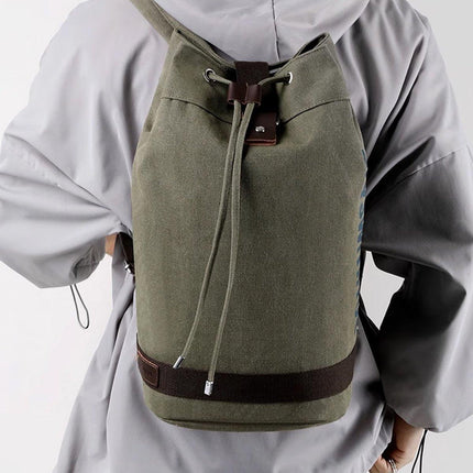 Canvas Sports Backpack Mens Leisure Travel Schoolbag Multi-purpose Backpack
