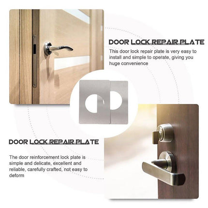 Spherical Lock Repair Plate Set Circular Door Lock Fixing Kit 2 Pieces Metal