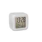 7 Colours Changing Digital Clock Temperature Light Cube Desk Kids Wake Up Alarm - Aimall