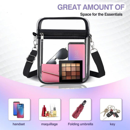 Transparent Crossbody Bag Clear Stylish Handbag for Men and Women Daily Use