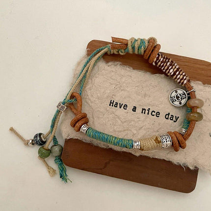 Boho Vintage Braided Fringe String Bracelet for Women Fashion Jewelry Gift